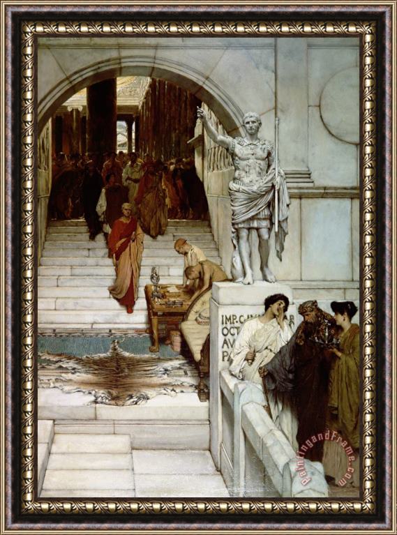 Sir Lawrence Alma-Tadema An Audience at Agrippa's Framed Painting