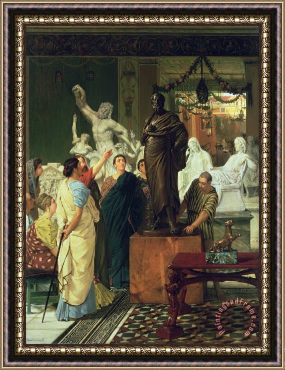 Sir Lawrence Alma-Tadema Dealer in Statues Framed Painting