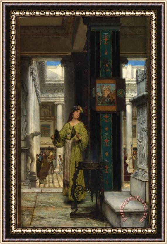 Sir Lawrence Alma-Tadema In The Temple Framed Painting
