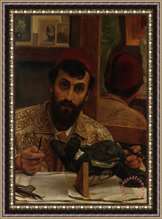 Sir Lawrence Alma-Tadema Portrait of Professor Giovanni Battista Amendola Framed Painting