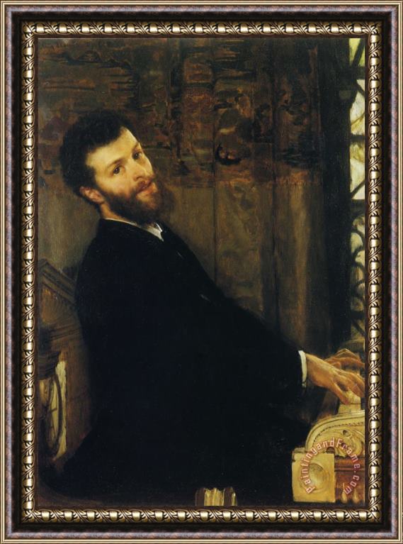 Sir Lawrence Alma-Tadema Portrait of The Singer George Henschel Framed Painting