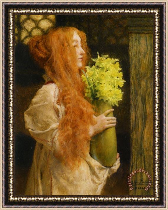 Sir Lawrence Alma-Tadema Spring Flowers Framed Painting