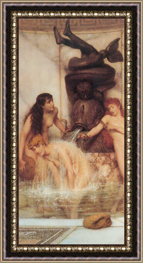 Sir Lawrence Alma-Tadema Strigils And Sponges Framed Painting