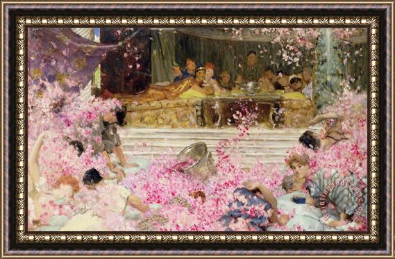 Sir Lawrence Alma-Tadema Study for The Roses of Heliogabulus Framed Painting
