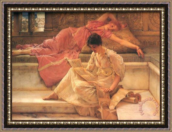 Sir Lawrence Alma-Tadema The Favourite Poet Framed Painting