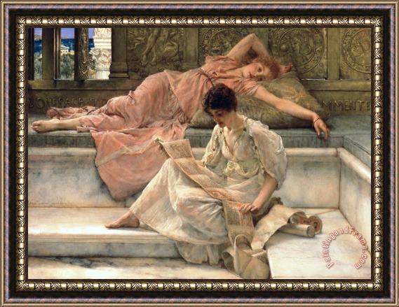 Sir Lawrence Alma-Tadema The Favourite Poet Framed Painting