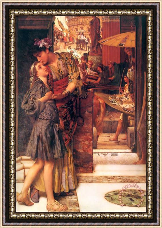Sir Lawrence Alma-Tadema The Parting Kiss Framed Painting