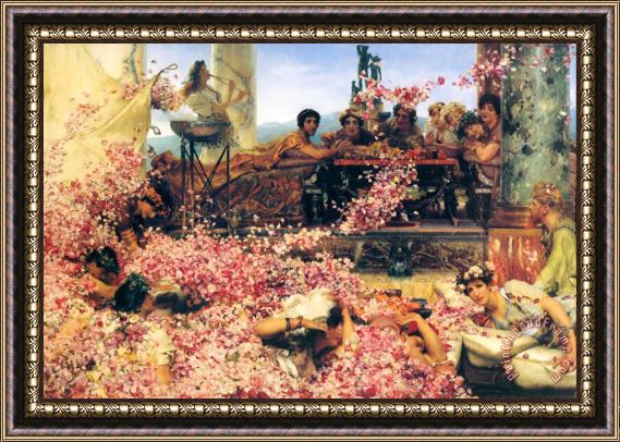Sir Lawrence Alma-Tadema The Roses of Heliogabalus Framed Painting