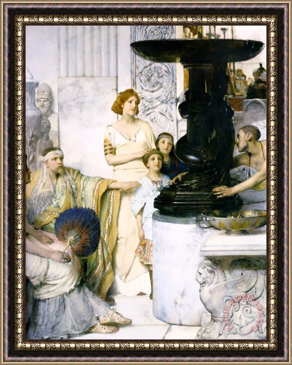 Sir Lawrence Alma-Tadema The Sculpture Gallery Detail Framed Print