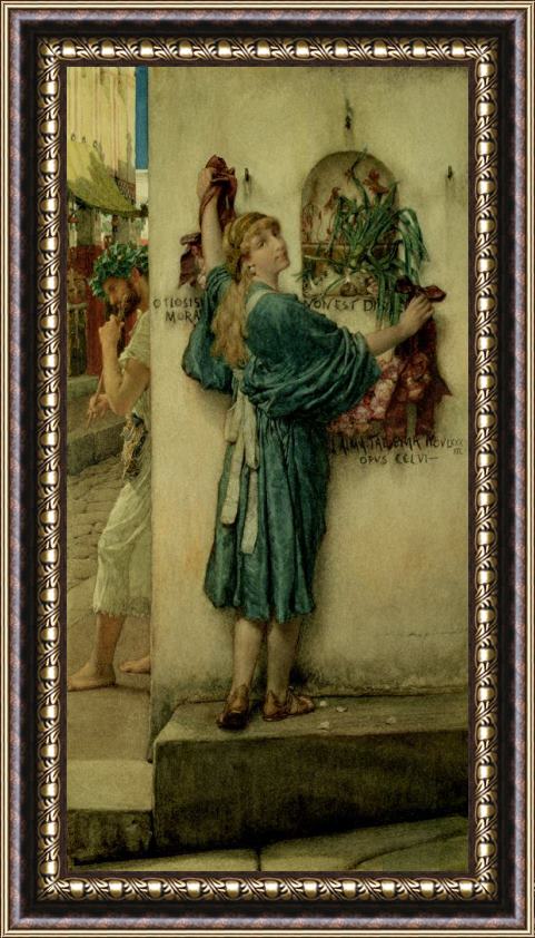 Sir Lawrence Alma-Tadema The Street Altar Framed Painting