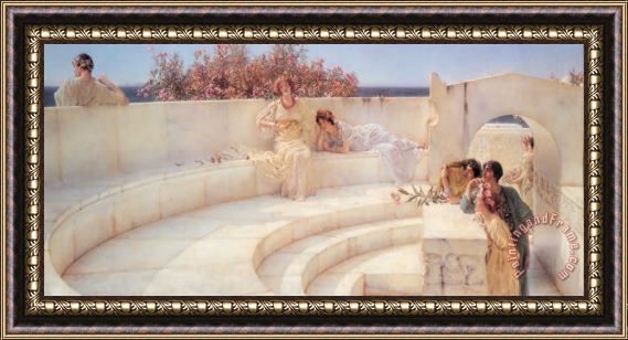 Sir Lawrence Alma-Tadema Under The Roof of Blue Ionian Weather Framed Print