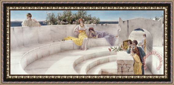 Sir Lawrence Alma-Tadema Under the Roof of Blue Ionian Weather Framed Painting