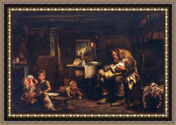 Sir Luke Fildes The Widower Framed Print