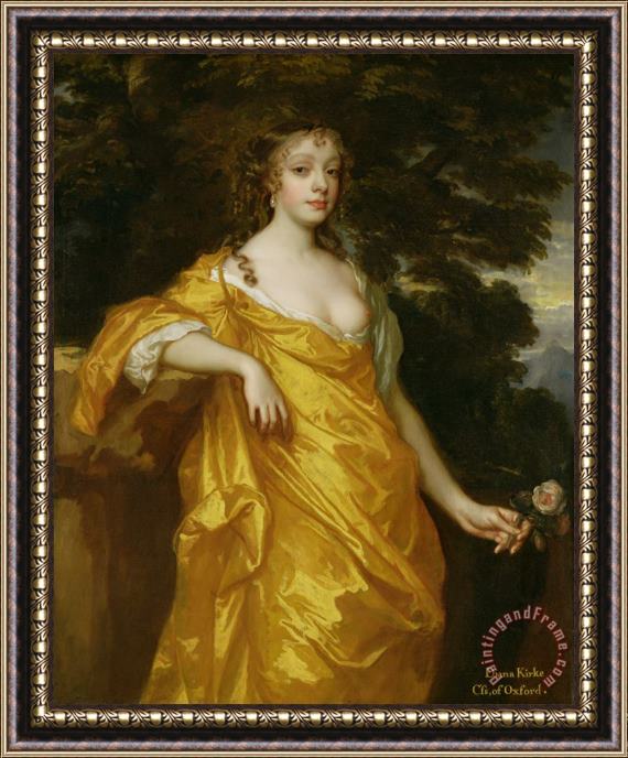 Sir Peter Lely Diana Kirke-Later Countess of Oxford Framed Painting