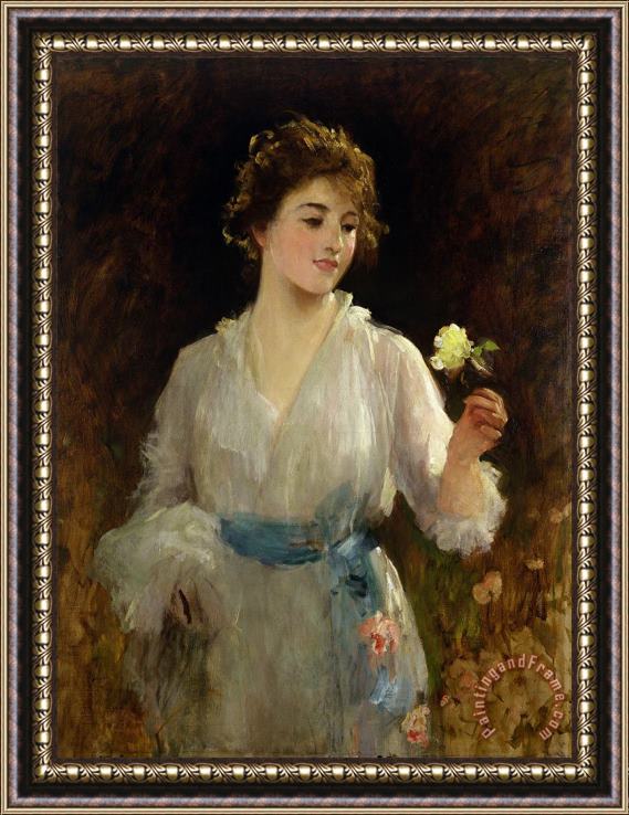 Sir Samuel Luke Fildes The Yellow Rose Framed Painting