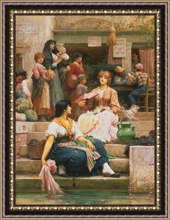 Sir Samuel Luke Fildes Venetians Framed Painting