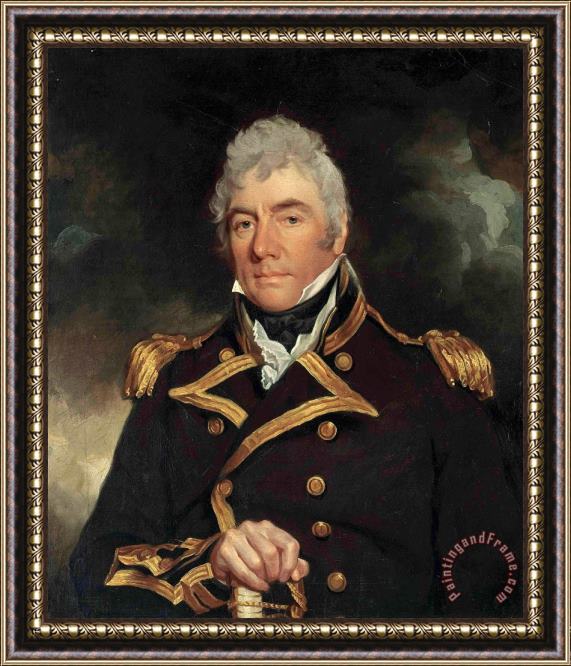 Sir William Beechey Portrait of a Gentleman Thought to Be Admiral Robert Roddam Framed Painting