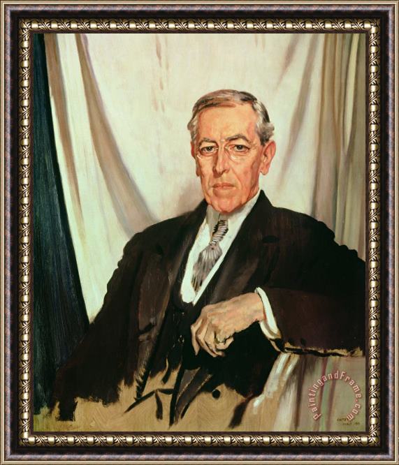 Sir William Orpen Portrait of Woodrow Wilson Framed Painting