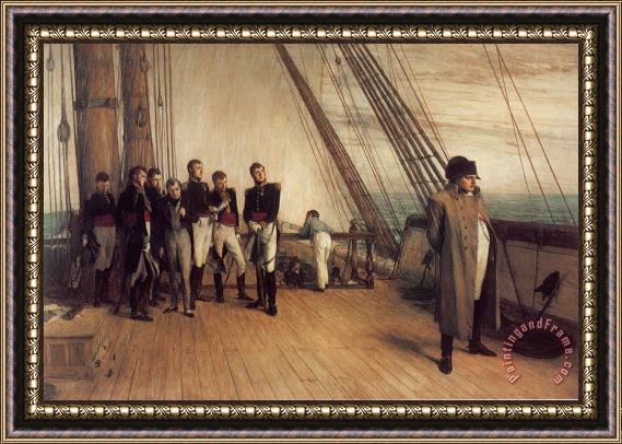 Sir William Quiller Orchardson On Board Hms Bellerophon Framed Painting
