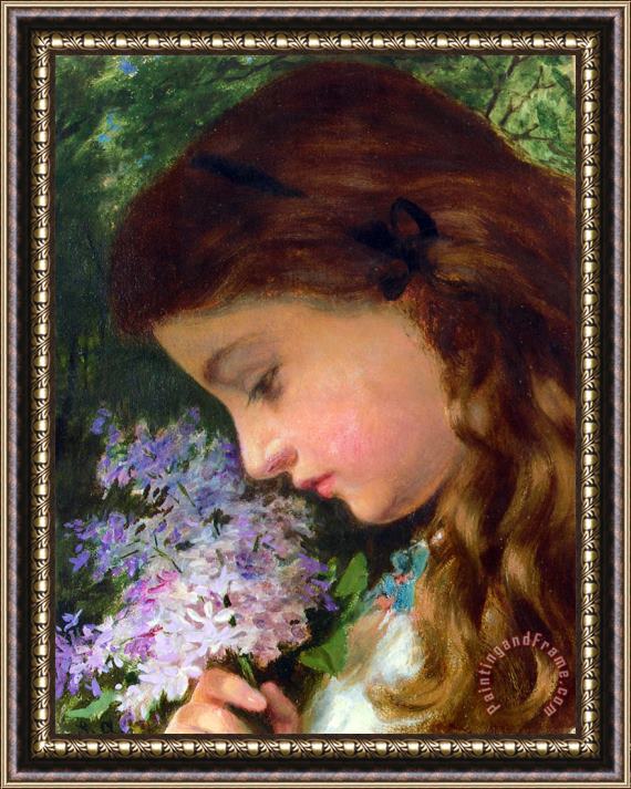 Sophie Gengembre Anderson Girl with Lilac Framed Print