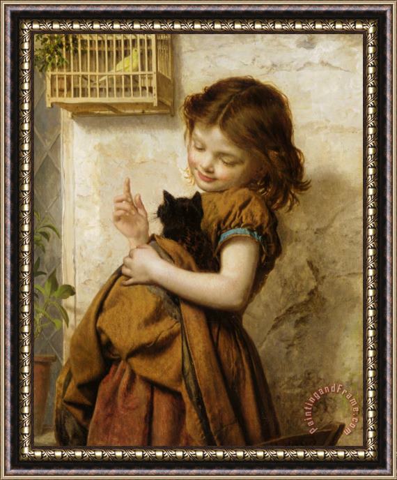 Sophie Gengembre Anderson Her Favorite Pets Framed Painting