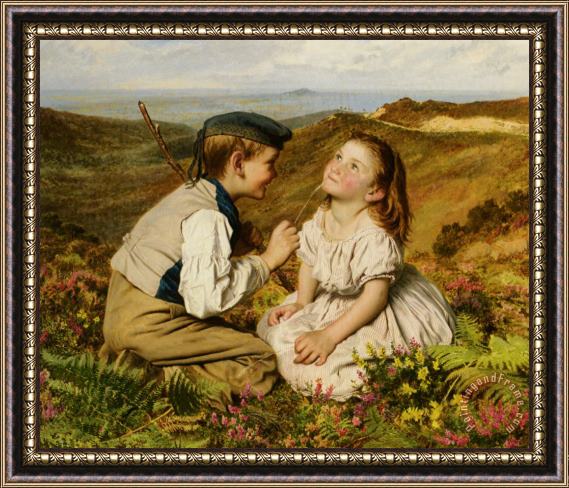 Sophie Gengembre Anderson Its Touch And Go to Laugh Or No Framed Painting