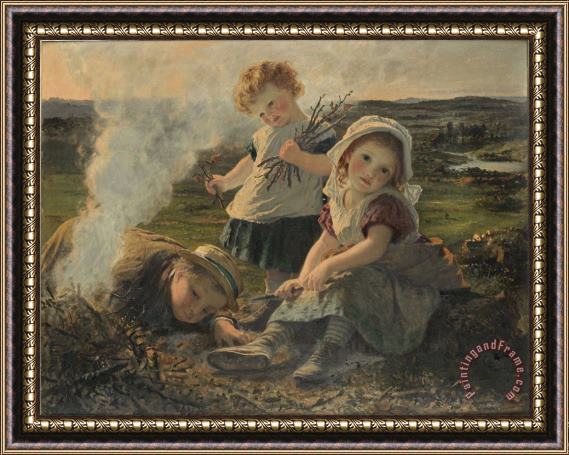 Sophie Gengembre Anderson The Bonfire Framed Painting