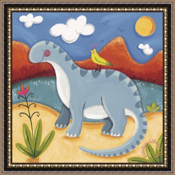 Sophie Harding Baby Dippy The Diplodocus Framed Painting