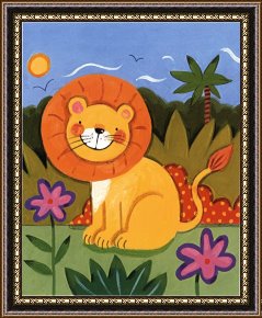 Baby, Bye Bye Framed Paintings - Baby Lion by Sophie Harding