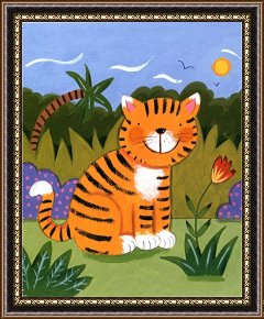 Baby, Bye Bye Framed Paintings - Baby Tiger by Sophie Harding