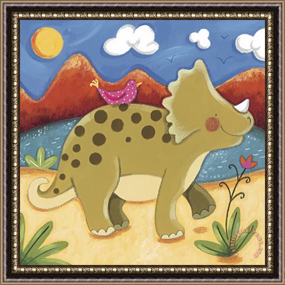 Sophie Harding Baby Timmy The Triceratops Framed Painting