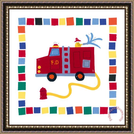 Sophie Harding Fire Engine Framed Painting
