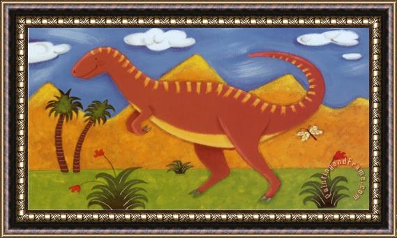 Sophie Harding Izzy The Iguanodon Framed Painting