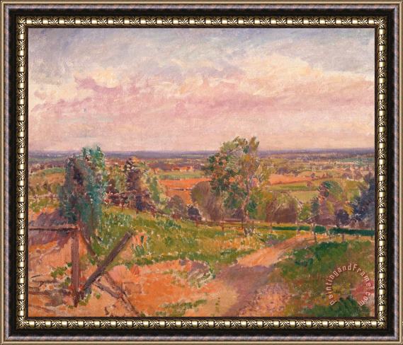 Spencer Frederick Gore An Extensive Landscape in Yorkshire Framed Painting