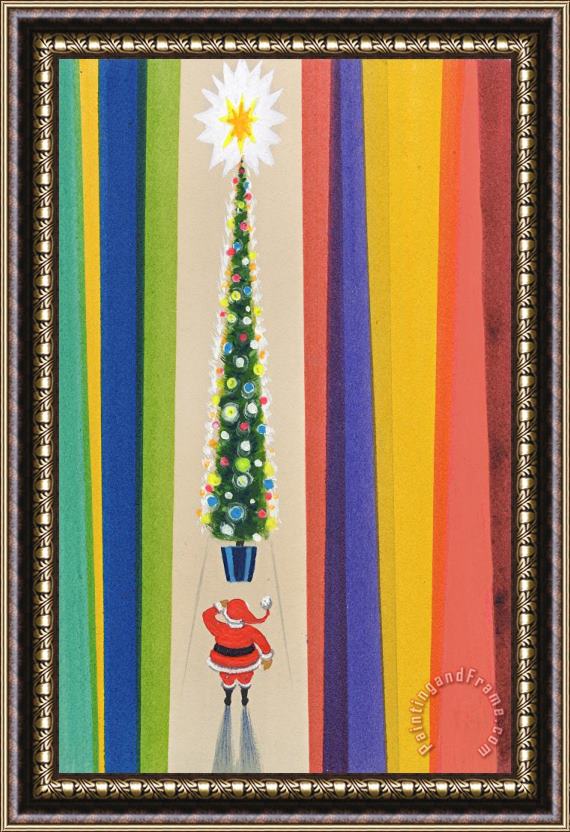 Stanley Cooke Santa's Christmas Tree Framed Painting