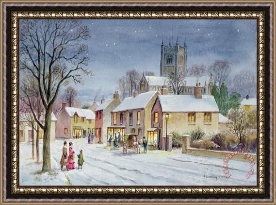 Stanley Cooke Twilight In The Village Framed Painting