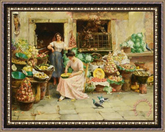 Stefano Novo Fruit Sellers Framed Painting