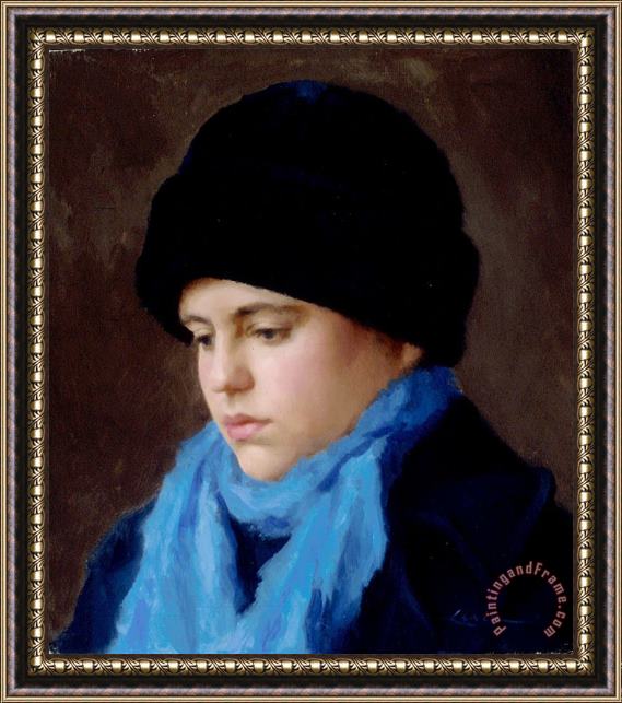 Steven J Levin Russian Girl Framed Painting