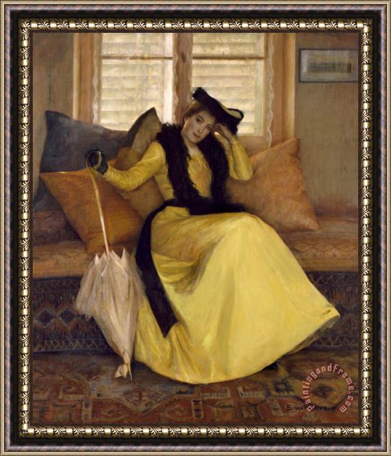 Susan Watkins Lady in Yellow (eleanor Reeves), 1902 Framed Painting