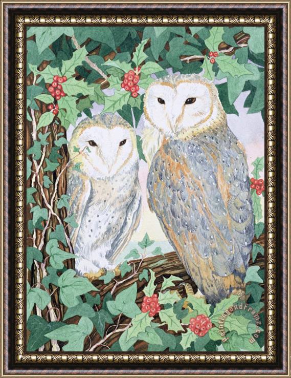 Suzanne Bailey Barn Owls Framed Painting