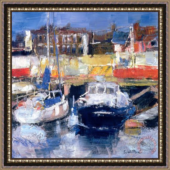 Sylvia Paul Lowestoft Harbour View Framed Painting