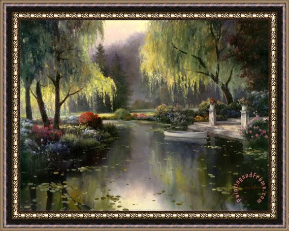 T. C. Chiu Willow Park Lake Framed Painting