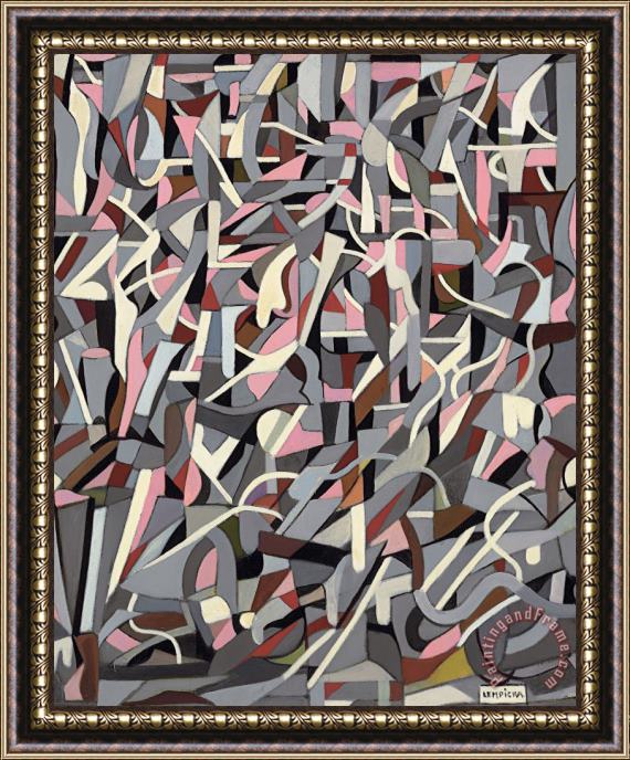tamara de lempicka Composition Abstraite En Gris Et Rose, 1956 Framed Painting