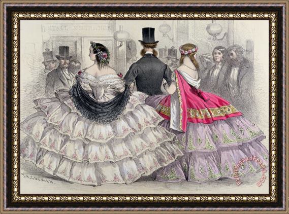 TH Guerin Ladies Wearing Crinolines At The Royal Italian Opera Framed Print