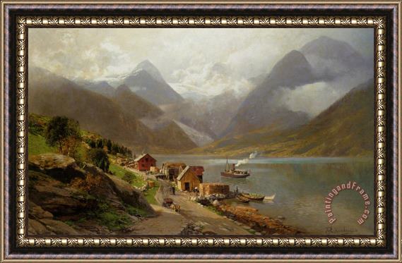 Themistocles Von Eckenbrecher On The Fjord Framed Painting