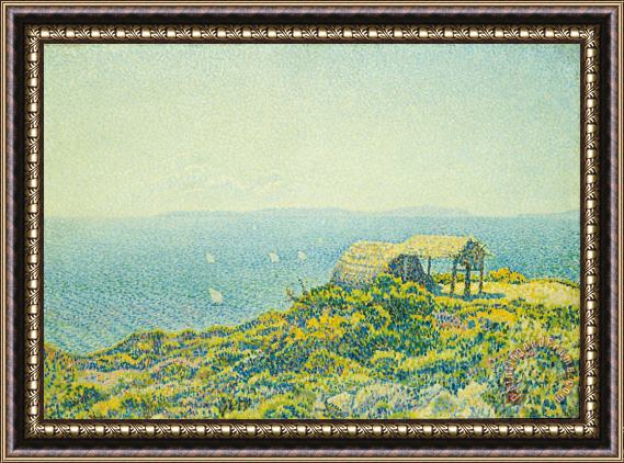 Theo van Rysselberghe L'Ile du Levant vu du Cap Benat Framed Painting