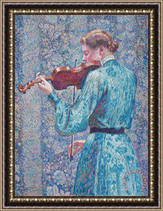 Theo van Rysselberghe Marie Anne Weber Playing The Violin Framed Painting