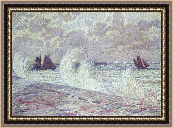 Theo van Rysselberghe The Sea during Equinox Boulogne-sur-Mer Framed Painting