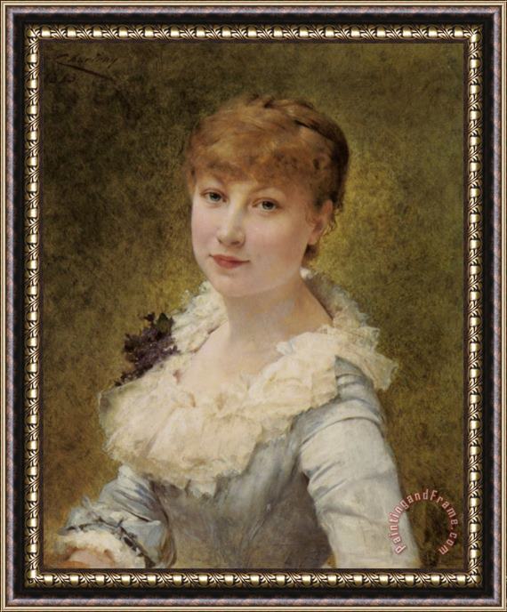 Theobald Chartran Portrait of a Young Lady Framed Print