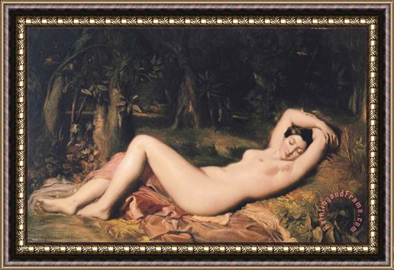 Theodore Chasseriau Bather Sleeping Near a Spring Framed Painting
